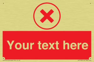 Custom red background, red cross in circle sign